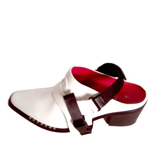 Black and White Mules, Size 9 Clogs, Slingback Heels, Women's Shoes - Picture 3 of 14